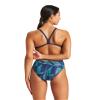 ARENA Women's Swimsuit Puzzled Team Print MaxLife Sports Suit Challenge Back One Piece Bathing Suit Competition Training Racing Swimwear, Navy/Soft Green Multi, US Size 24 view 2