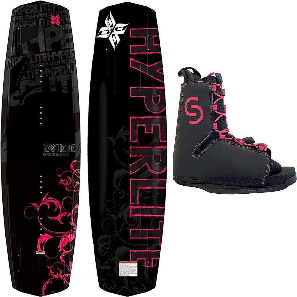 Test System & Hyperlite New Women's Mystique Wakeboard Complete Package Fits Boot Sizes 6-10 (135 cm) (Hyperlite Mystique 135 cm)
