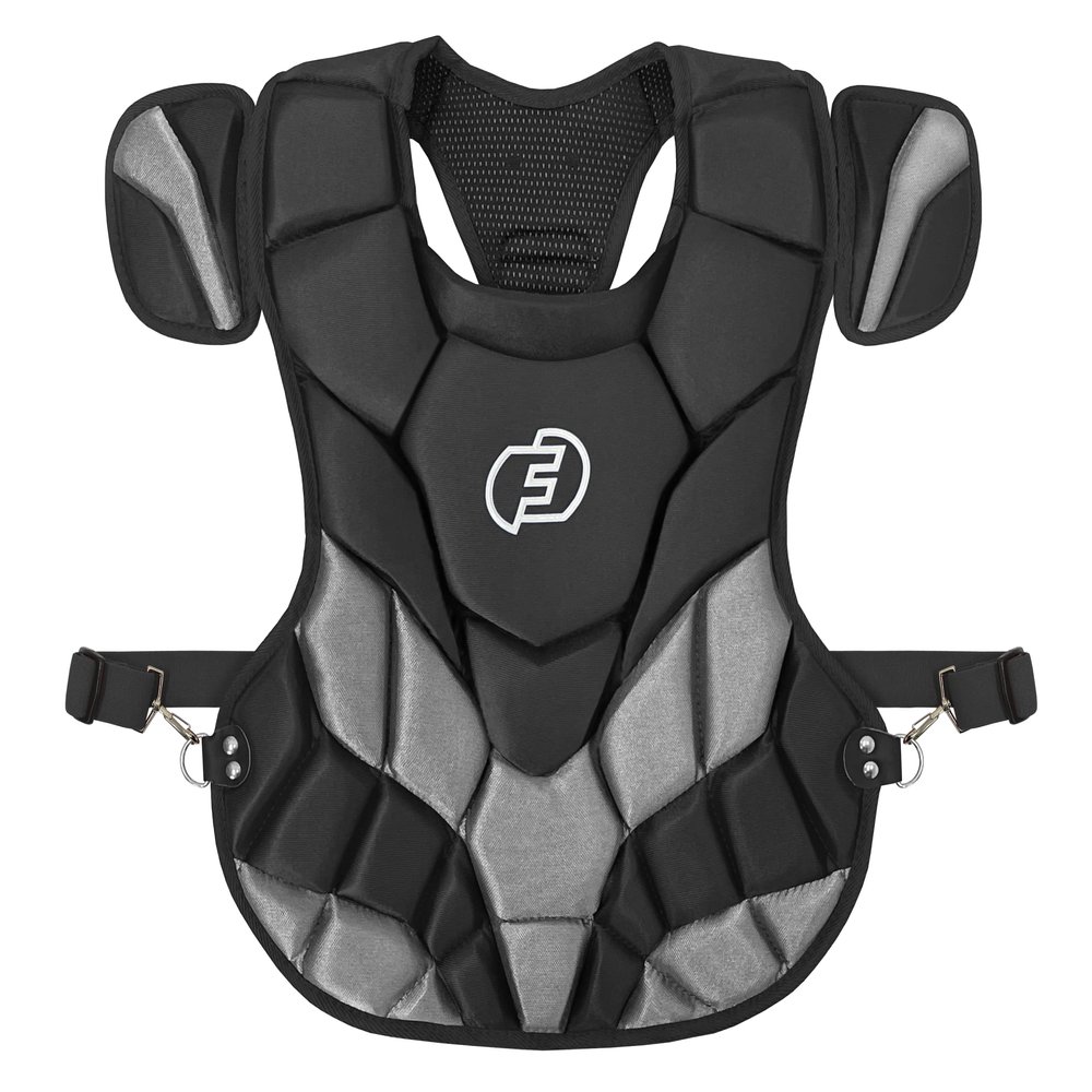 Force3 Pro Gear Catcher Chest Protector with Dupont Kevlar | SEI Certified to Meet NOCSAE Standard (Black/Gray, Intermediate)