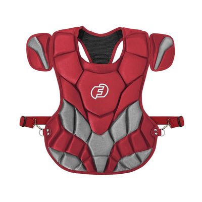 Force3 Pro Gear Catcher Chest Protector with Dupont Kevlar | SEI Certified to Meet NOCSAE Standard (Red/Gray, Youth)
