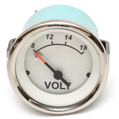 VeeThree Boat Voltmeter Gauge 67525F | White Sterling Series 2 Inch