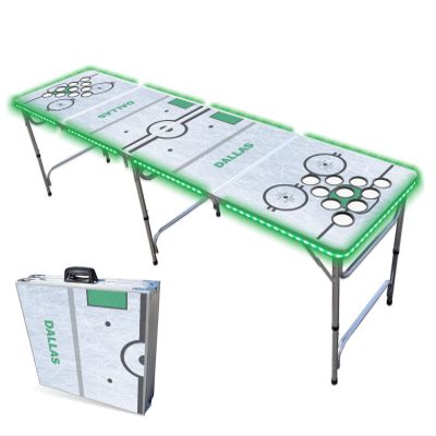 8-Foot Professional Beer Pong Table w/Cup Holes & LED Lights - Dallas Hockey Rink