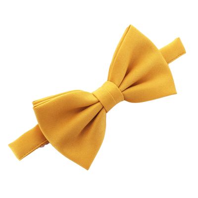My Lello Child Gabardine Adjustable Pre-Tied Bow Tie - Mustard Yellow