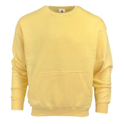 Homespun Ultra Soft Pouch Pocket Crewneck Sweatshirt (XL, Butter)