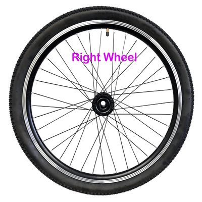 Fomas Adults Tricycle - Double Wall Alloy Rim, 36x13G Black Spoke with Tire and Tube for 15mm Axle (24" Right Wheel) - DON'T FIT A SCHWINN TRIKE
