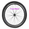 FOMAS Adults tricycle wheels, trike wheels, three wheels, double wall alloy rim, 36x13G black spoke with tire and tube for axle size 15mm(9/16") (24" Front Wheel) view 1