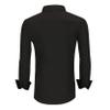 Alex Vando Mens Dress Shirts Wrinkle Free Regular Fit Stretch Button Down Shirt,All Black,S view 2