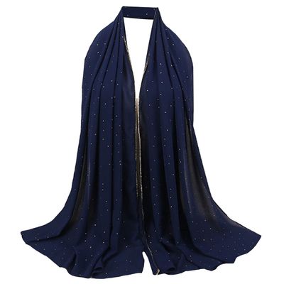 Lightweight Muslim Hijab Cap Solid Color Thick Silk Muslim Hijab Long Scarf Wrap Shawl