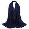 Lightweight Muslim Hijab Cap Solid Color Thick Silk Muslim Hijab Long Scarf Wrap Shawl view 1