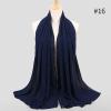 Lightweight Muslim Hijab Cap Solid Color Thick Silk Muslim Hijab Long Scarf Wrap Shawl view 2