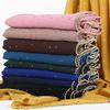 Lightweight Muslim Hijab Cap Solid Color Thick Silk Muslim Hijab Long Scarf Wrap Shawl view 4