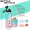 32oz Stainless Steel Water Bottle -w/Paracord Handle, Straw & Spout Lids, Bottle Sleeve, Reusable Metal Thermo Keep Cold-48h & Hot-24h, Wide Mouth Double-Wall Vacuum Flasks for Sports Fitness view 4