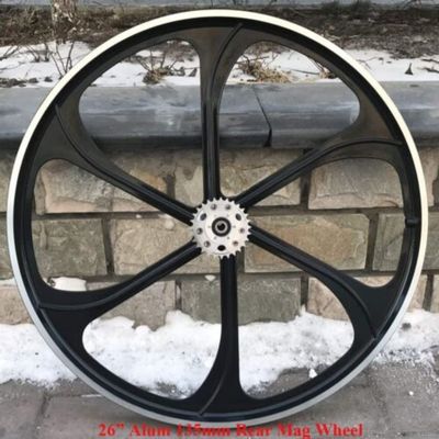 Aluminum Alloy 26 inch Bicycle Rear Mag Wheel 135mm Width & 28T 2 in 1 Sprocket Disc Brake Rotor Adapter, Gas Motorized Bicycle