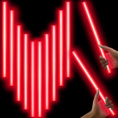 Lewtemi 10 Pcs Large Glow Sticks Jumbo, Red, 14 Inch