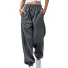 Uillui Cargo Pants Women Bootcut Yoga Workout Cropped Trousers Stretch Waist Athletic Fitness Sweatpants Casual Capri Pants view 1