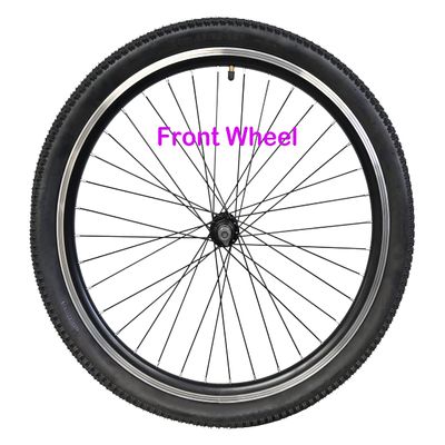 FOMAS Adults tricycle wheels, trike wheels, three wheels, double wall alloy rim, 36x13G black spoke with tire and tube for axle size 15mm(9/16") (20" Front Wheel) DON'T FIT A SCHWINN TRIKE