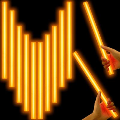 Lewtemi 10 Pcs Large Glow Sticks Big Giant Jumbo Halloween Christmas Emergency Light Stick for Camping Accessories, Survival Kit(Orange,14 Inch)