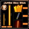Lewtemi 10 Pcs Large Glow Sticks Big Giant Jumbo Halloween Christmas Emergency Light Stick for Camping Accessories, Survival Kit(Orange,14 Inch) view 2