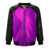 Agoky Kids Girls Stylish Sequins Jacket with Hat Children Lightweight Jacket Coat Bomber Jacket Outwear Streetwear Dancewear Purple 12 Years view 1