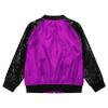 Agoky Kids Girls Stylish Sequins Jacket with Hat Children Lightweight Jacket Coat Bomber Jacket Outwear Streetwear Dancewear Purple 12 Years view 4