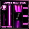 Lewtemi 10 Pcs Large Glow Sticks Big Giant Jumbo Halloween Christmas Emergency Light Stick for Camping Accessories, Survival Kit(Pink,14 Inch) view 2