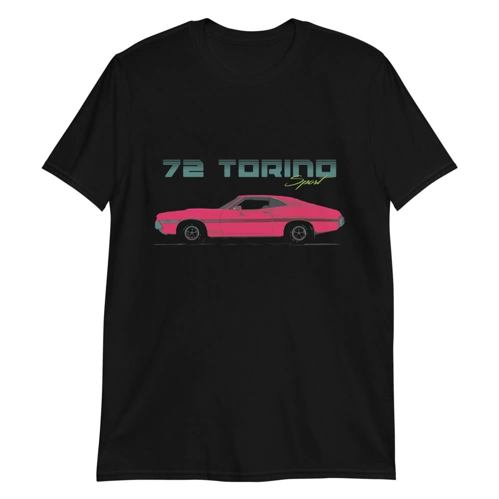 1972 Gran Torino Sport American Muscle Car Nostalgia T-Shirt Black