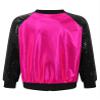 Jhaoyu Kids Girls Boys Metallic Bomber Moto Jacket Coat Hip Hop Jazz Modern Dance Top Disco Party Wear Hot Pink A 10 Years view 4
