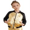 Jhaoyu Kids Girls Boys Metallic Bomber Moto Jacket Coat Hip Hop Jazz Modern Dance Top Disco Party Wear Gold A 14 Years view 1
