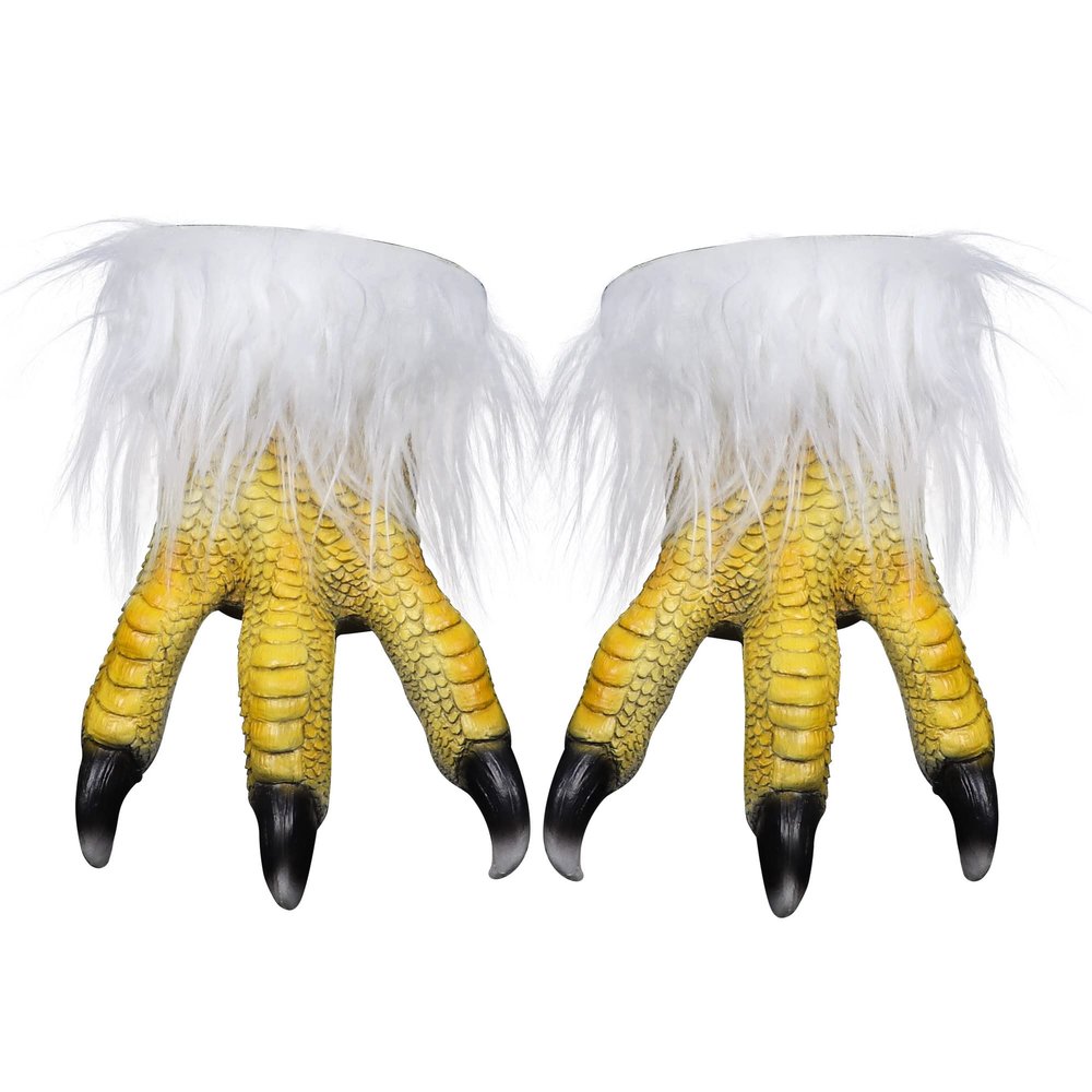 MOKRY PARTY White Eagle Claw Gloves Bird Foot Funny Animal Latex Hands Halloween Gloves Carnival Costume Props, 1Pair
