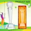Meooeck 2 Pcs 9x2.8'' Crystal Glass Trophy with Gift Box Large Trophy Award Glass Paperweight Tournament Table Desktop Decor (Golf) view 2