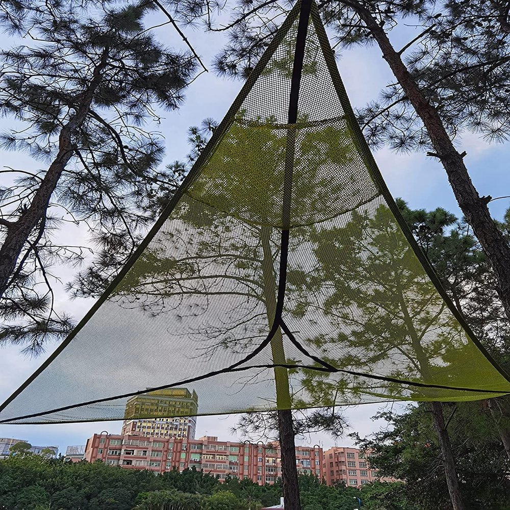 Experience Ultimate Adventure with Our Revolutionary 380cm Multi-Person Aerial Camping Hammock: Triangle Mat with 3-Point Suspension for Tree Houses and Outdoor Fun!-Green||280CM