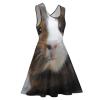 Cute Guinea Pig Women's Ruffle Hem Sleeveless Dress Round Neck Summer Boho Dress S view 4