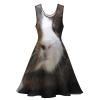Cute Guinea Pig Women's Ruffle Hem Sleeveless Dress Round Neck Summer Boho Dress L view 3