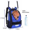 DAFISKY Baseball Bag Softball Backpack - Youth Adult T Ball Bat Equipment Bag with Bat and Helmet Holders, Shoe Compartment and Hook, Blue view 2
