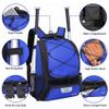 DAFISKY Baseball Bag Softball Backpack - Youth Adult T Ball Bat Equipment Bag with Bat and Helmet Holders, Shoe Compartment and Hook, Blue view 4