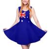 Australia Flag Women's Ruffle Hem Sleeveless Dress Round Neck Summer Boho Dress 2XL view 1