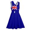 Australia Flag Women's Ruffle Hem Sleeveless Dress Round Neck Summer Boho Dress 2XL view 4