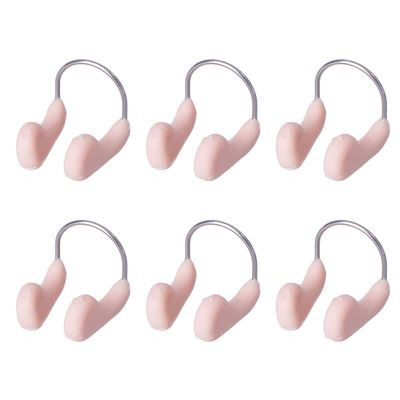 6pcs Nose Plugs for Swimming for Adults Silicone Nose Clip Swimming Nose Clip Duarable Skin Color Nose Clip Silicone Portable Nose Clip Nose Protect Clip Anti-Shedding Child Pool