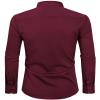 Alimens & Gentle Men's Burgundy Dress Shirt Slim Fit Long Sleeve Stain Proof Button Down Shirts Wedding Party 3XL view 3