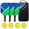 HAJIMARI USAPA Approved Pickleball Set - Pickle Ball Set of 3 Lightweight Rackets, 4 Balls and Carry Bag | Carbon Fiber, Honeycomb Core Pickleball Rackets | Indoor Outdoor Pickleball Paddles and Balls view 1