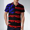 American Flag Gun Flag Men's Polo Shirt Short Sleeve Pullover Golf Shirt Casual T-Shirt Tee Top S view 2