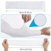 Ouligay 4 Pairs UV Sun Protection Arm Sleeves for Men Women, UPF 50 Cooling Compression Arm Sleeves, Sports Sleeve to Cover Arms, Tattoo Cover Up Sleeve for Adult Youth, White view 2