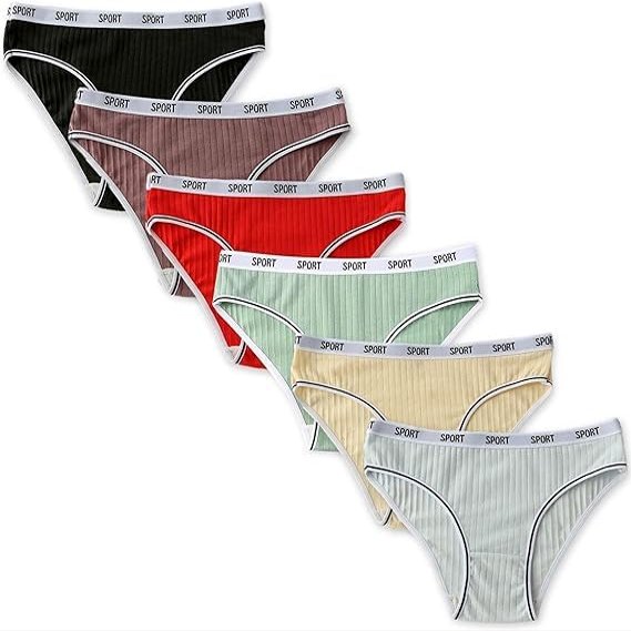 Cinvik Cheeky Cotton Underwear for Women Organic Moisture Wicking Panties 6 Pack M
