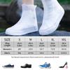 SooGree Shoe Covers Waterproof Rain Shoes Covers Reusable Foldable Rain Boots Slip Resistant Rubber Sole Overshoes Protectors for Cleaning Camping Travel Rain Galoshes with Buttons (M, Transparent) view 2
