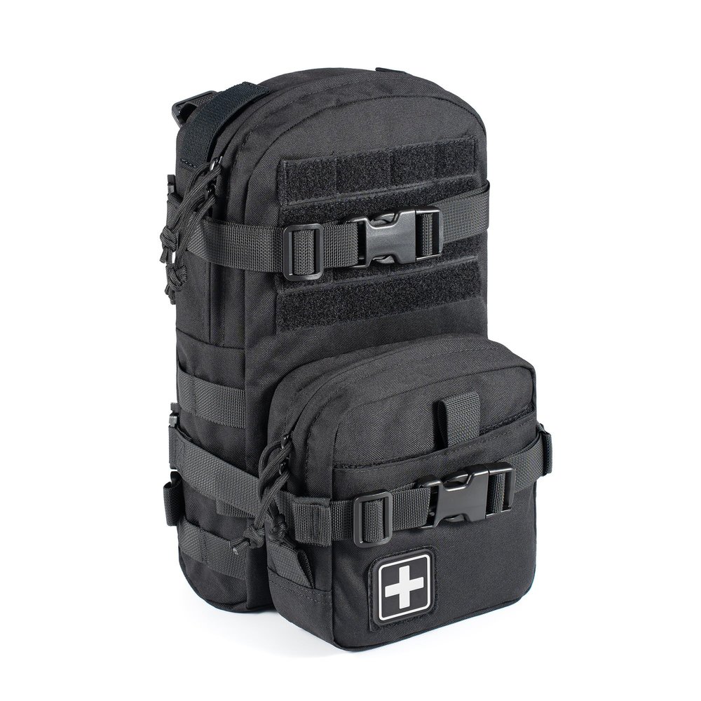 CLTAC Tactical Small MOLLE Hydration Pack Outdoor Water Bladder Carrier Pack for Vest Backpack (Black)
