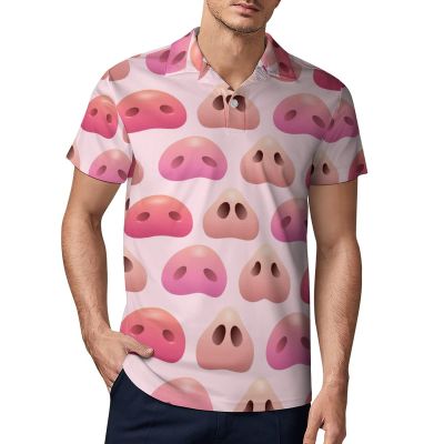 Cute Pigs Noses Men's Polo Shirt Short Sleeve Pullover Golf Shirt Casual T-Shirt Tee Top M