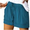 Summer Casual Shorts for Women Drawstring Elastic Waist Comfy Wide Leg Shorts Lightweight Flowy Beach Shorts with Pockets Medium A# Blue view 1
