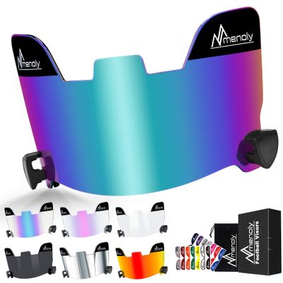 MENOLY Football Visor, Youth Football Helmet Visor, Scratch Resistant, UV Block, Facial Protection Visor for Football Helmet