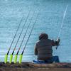 4 Pack Fishing Rod Holders, Bank & Beach Support Stand - Reinforced PVC, 4 Free Fishing Rod Bait Alarm Bells (Green) view 2