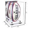Better Display Cases Acrylic Rugby Ball Display Case Vertical with Mirror Case, Black Risers and White Base 8" x 8" x 12" (A060/B42) view 2